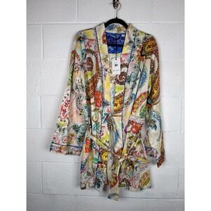 Robert Graham Printed Robe Style Kimono Tie Waist New With Tags $178 L/XL